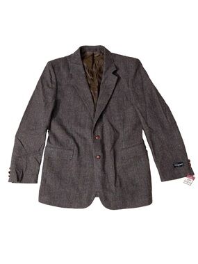VTG Brookcraft 100% WOOL Tweed Blazer Men’s 44 L/Long WITH TAGS Eclectic Grandpa